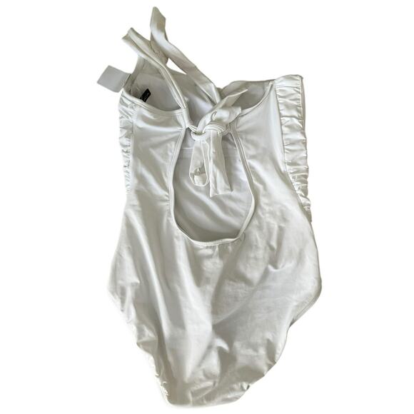 LA Blanca One-Shoulder One-Piece White SwimSuit Size 12 - Picture 3 of 5